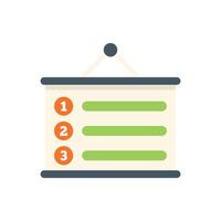 Hanging whiteboard showing three steps strategy plan vector