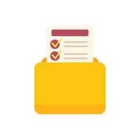 Yellow folder storing checklist for organization and task management vector