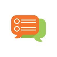 Orange speech bubble displaying survey results over green one vector