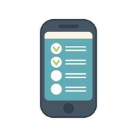 Smartphone showing checklist app for task management and productivity vector