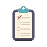 Clipboard showing check marks representing completing tasks vector
