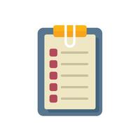 Clipboard with checklist showing items with checkboxes for audit vector