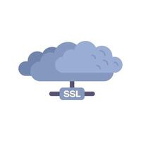 Cloud computing ssl connection showing secured data transfer vector