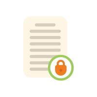 Padlock protecting important private document file with confidential information vector