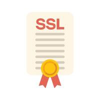 Ssl certificate icon showing secured website and web page vector