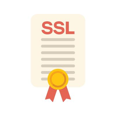 Ssl certificate icon showing secured website and web page