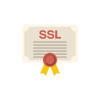 Ssl certificate guaranteeing secure online transaction vector