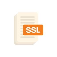Document using ssl encryption for secure connection vector