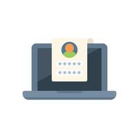 Laptop showing user profile with password protected document vector