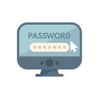 User entering password on computer for website login vector