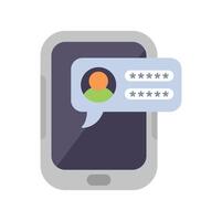 Smartphone showing user login with password on screen vector