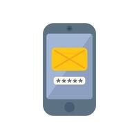 Smartphone showing email sign in screen with password requesting access to user's account vector