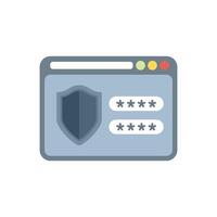 Website security showing password being entered securely with shield vector