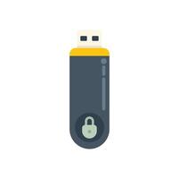 Usb flash drive showing secure data encryption concept vector