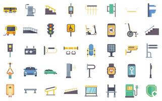 Set of smart city elements showing modern urban life and technologies for citizens vector