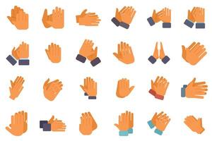 People clapping hands gestures showing different emotions collection vector