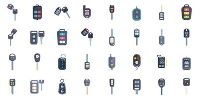 Set of modern car keys for locking and unlocking vehicles vector