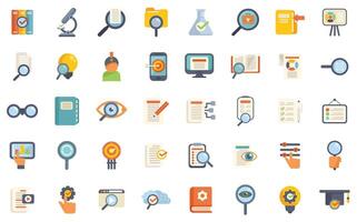 Concept of searching and researching information with magnifying glass icons vector