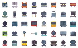 Waffle maker machine icon set. Isometric set of waffle maker machine vector icons for web design isolated on white background