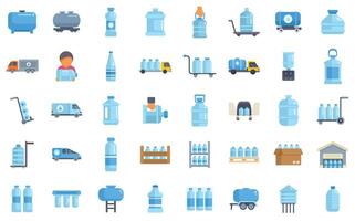 Water delivery service with variety of containers and delivery methods vector