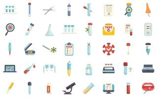Collection of medical laboratory equipment for conducting experiments and detecting viruses vector
