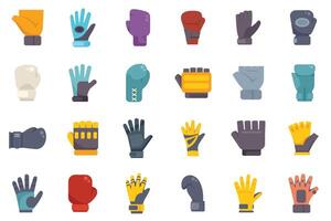 Big set of colorful gloves for different activities and sports representing protection and safety vector