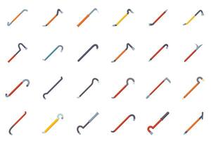 Set of wrecking bars showing different shapes and sizes vector