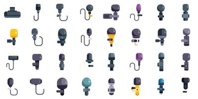 Collection of various types of lavalier microphones for recording audio vector