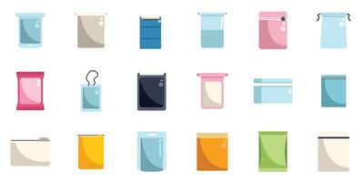 Collection of colorful packaging showing different styles and materials vector