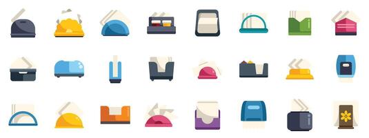 Set of napkin holders showing different ways of storing napkins vector