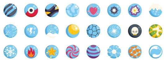 Magic crystal ball showing different powers for gui design vector