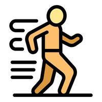 Stick figure person running fast leaving motion lines vector