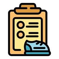 Clipboard showing running schedule with a sneaker at the bottom for sports planning concept vector