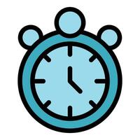 Blue alarm clock icon showing time passing quickly vector