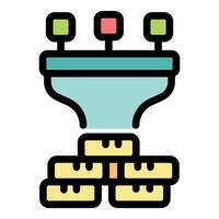 Marketing funnel filtering customers into an organized sales system vector