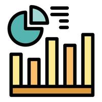 Statistical chart showing pie chart and bar graph icon vector
