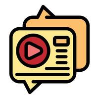 Video message chat bubble sending multimedia content vector