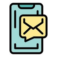 Smartphone showing new email notification icon vector