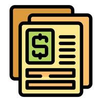 Stack of financial documents for business operations with dollar sign vector