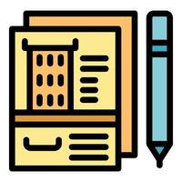 Architect drawing blueprint using pencil on paper vector