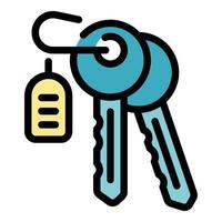 Two keys hanging on hook with blank tag vector