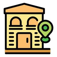 Building location pin showing real estate property vector