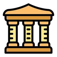 Ancient building with columns representing classical architecture vector