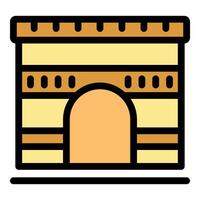 Kaaba building representing hajj pilgrimage to mecca vector