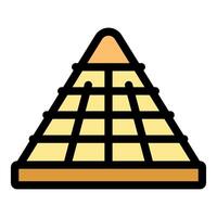 Chichen itza pyramid with stone steps leading upwards icon vector