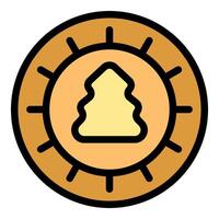 Golden coin showing chess piece with sun rays on the background vector