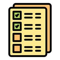 Completing tasks on checklist with check marks on clipboard vector