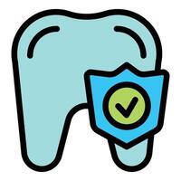 Protected tooth with shield showing dental insurance coverage vector