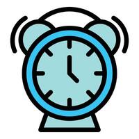 Blue alarm clock ringing loudly for wake up call vector