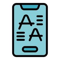 Smartphone showing font style options for customization vector